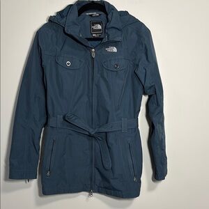 The North Face Women's Teal Hooded Rain Jacket